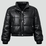 Women’s Bomber Jacket with Zipper Closure and Elasticated Sleeves