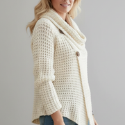 Women’s Cardigan with Shawl Collar and Button