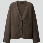 Women’s Cardigan with V-Neckline and Patch Pockets