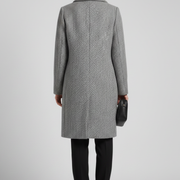 Women’s Coat with Blazer Collar and Woven Texture