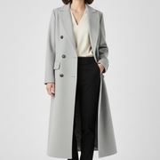 Women’s Coat with Lapel Collar and Button Fastening