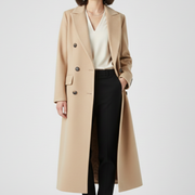 Women’s Coat with Lapel Collar and Button Fastening
