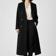 Women’s Coat with Lapel Collar and Button Fastening