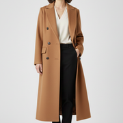 Women’s Coat with Lapel Collar and Button Fastening