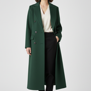 Women’s Coat with Lapel Collar and Button Fastening