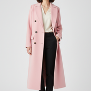 Women’s Coat with Lapel Collar and Button Fastening