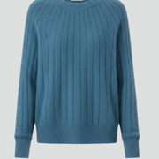 Women’s Crew Neck Jumper with Ribbed Surface and Long Sleeves