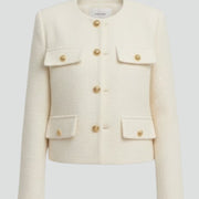 Women’s Cropped Jacket with Button Front