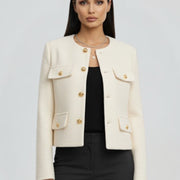 Women’s Cropped Jacket with Button Front