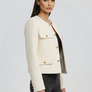 Women’s Cropped Jacket with Button Front