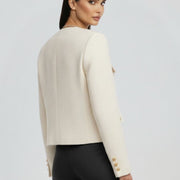 Women’s Cropped Jacket with Button Front