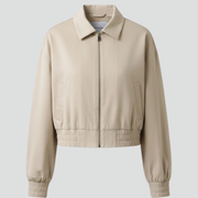 Women’s Cropped Jacket with Zip Closure