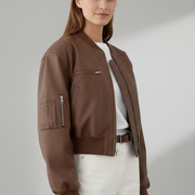 Women’s Cropped Jacket with Zip Closure