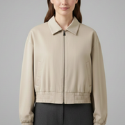 Women’s Cropped Jacket with Zip Closure