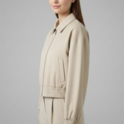 Women’s Cropped Jacket with Zip Closure