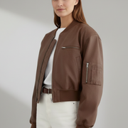 Women’s Cropped Jacket with Zip Closure