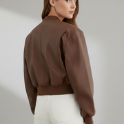 Women’s Cropped Jacket with Zip Closure