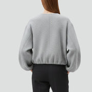 Women’s Cropped Jacket with Zip Fastening and Long Sleeves