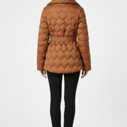 Women’s Down Coat with Belted Waist and Deep Pockets