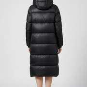 Women’s Down Coat with Hood and Quilted Surface