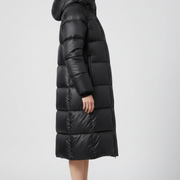 Women’s Down Coat with Hood and Quilted Surface