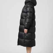 Women’s Down Coat with Hood and Quilted Surface