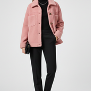 Women’s Fleece Jacket with Buttons and Generous Pockets
