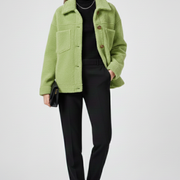 Women’s Fleece Jacket with Buttons and Generous Pockets