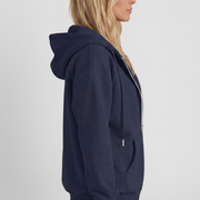 Women’s Hooded Jacket with Asymmetrical Zip and Drawstring Hood