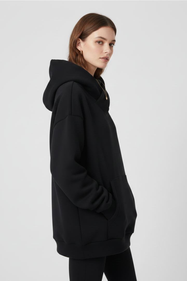 Women’s Hoodie with High Neck and Wide Hood