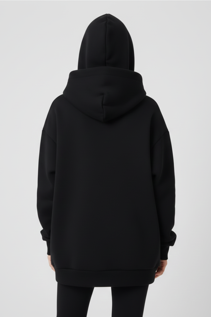 Women’s Hoodie with High Neck and Wide Hood