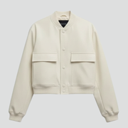 Women’s Jacket with Button Closure and Elasticated Hem