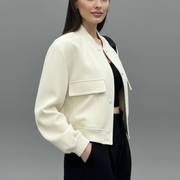 Women’s Jacket with Button Closure and Elasticated Hem