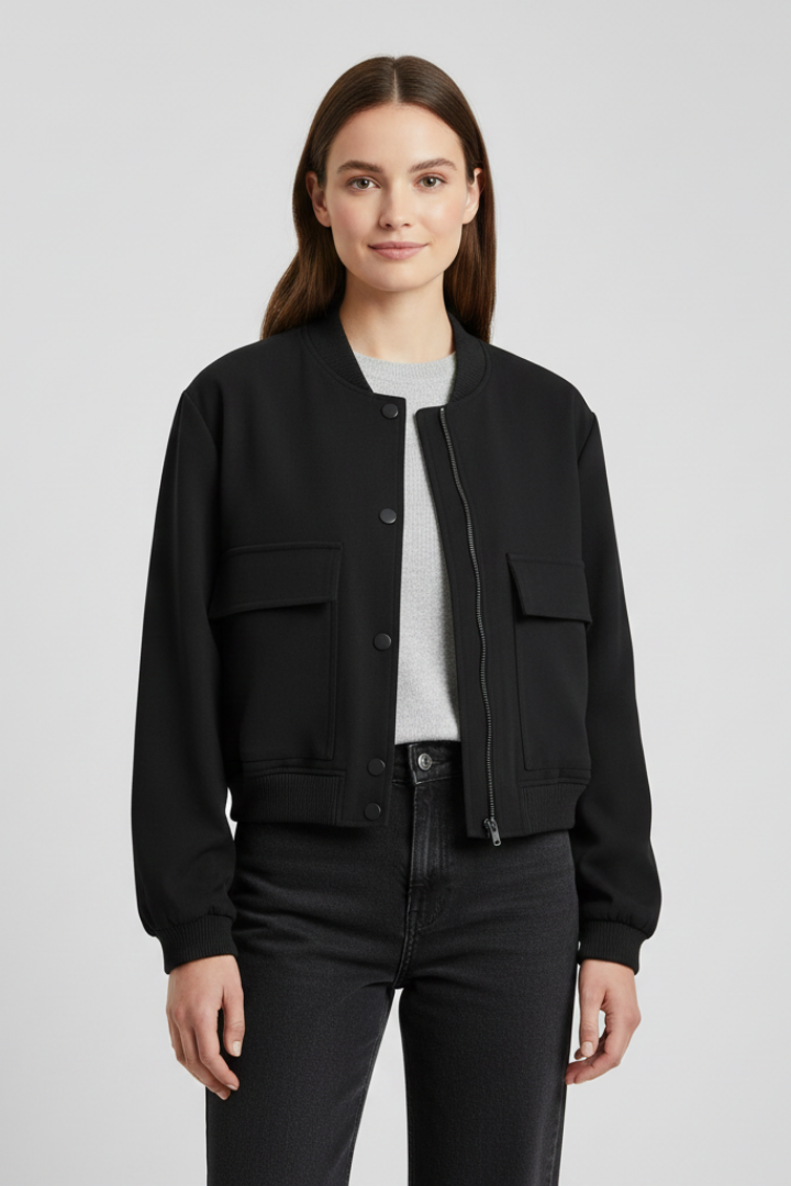 Women’s Jacket with Button Closure and Pockets