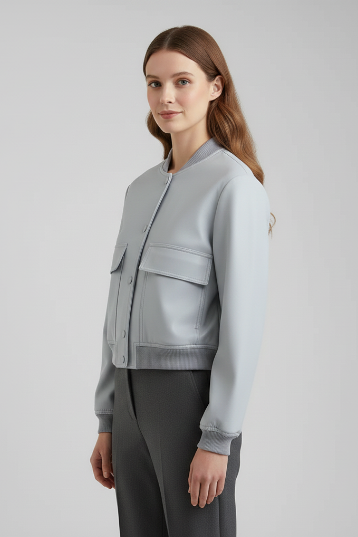 Women’s Jacket with Button Closure and Pockets