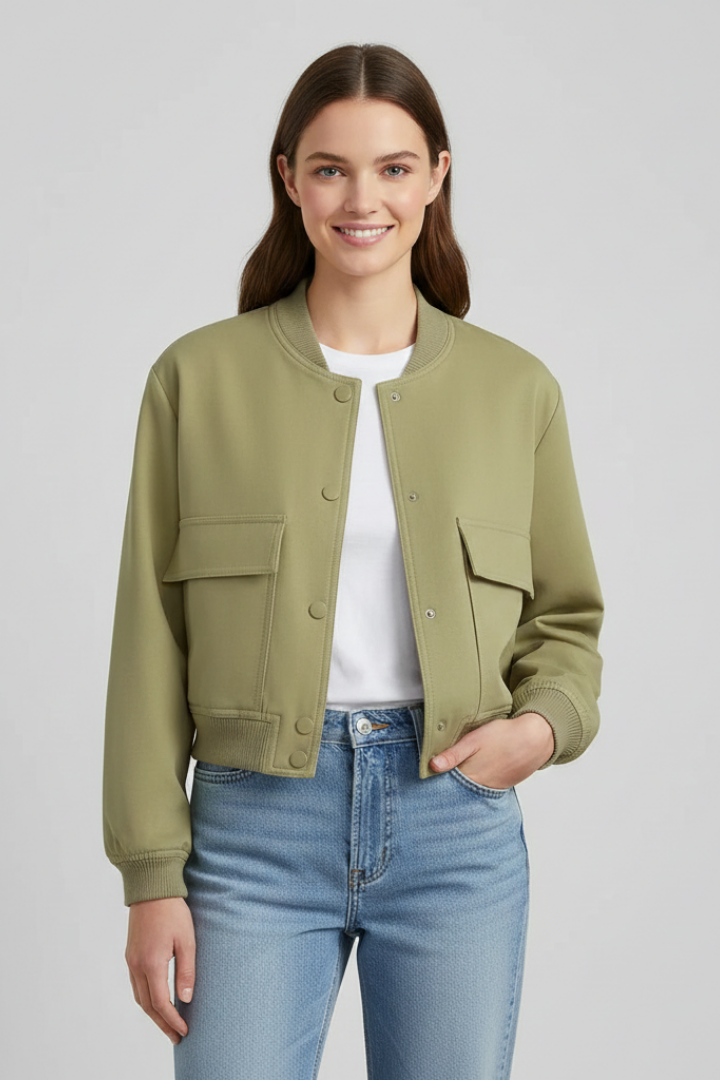 Women’s Jacket with Button Closure and Pockets