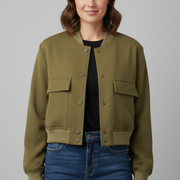 Women’s Jacket with Button Closure and Pockets