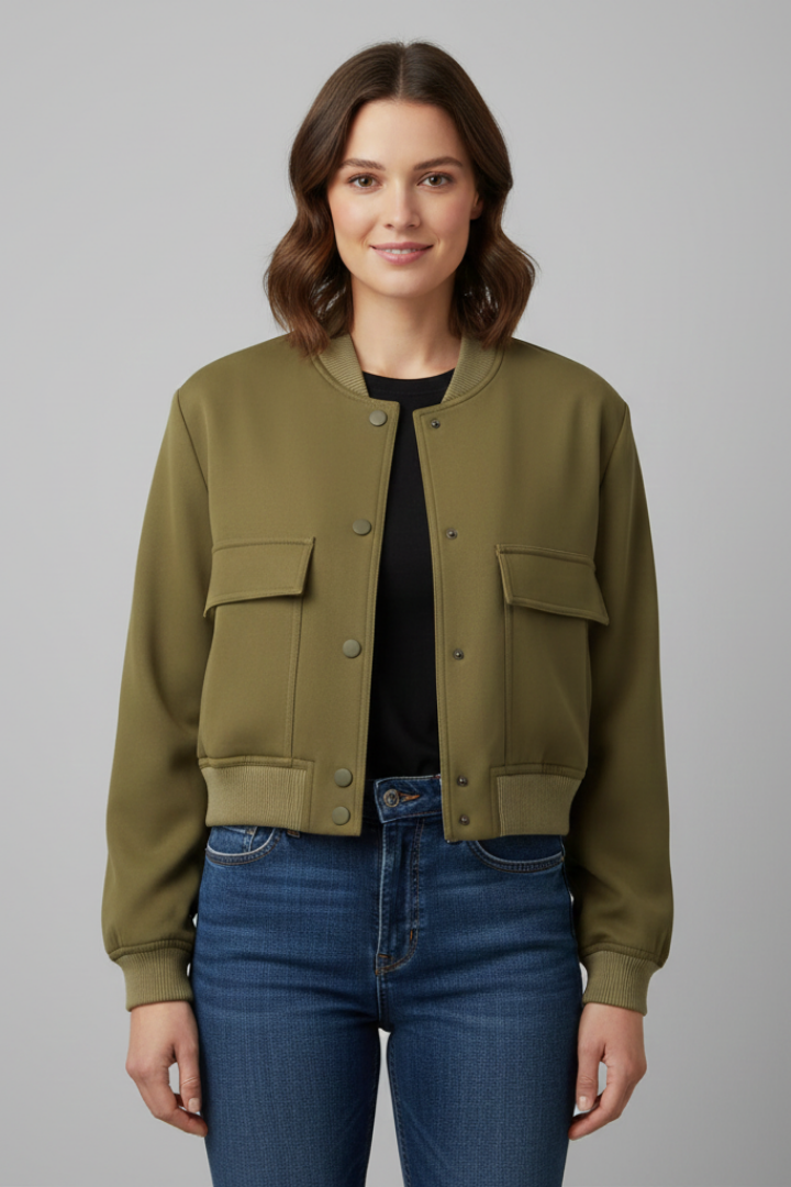 Women’s Jacket with Button Closure and Pockets