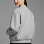 Women’s Jacket with Button Closure and Ribbed Trim
