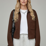 Women’s Jacket with Button Closure and Turned Collar