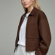 Women’s Jacket with Button Closure and Turned Collar