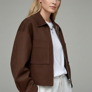 Women’s Jacket with Button Closure and Turned Collar