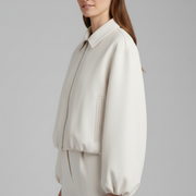 Women’s Jacket with Collar and Elasticated Hem