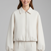Women’s Jacket with Collar and Elasticated Hem