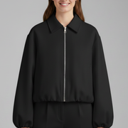 Women’s Jacket with Collar and Elasticated Hem