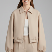 Women’s Jacket with Collar and Elasticated Hem