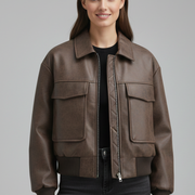 Women’s Jacket with Flap Pockets and Zip Closure