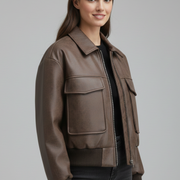 Women’s Jacket with Flap Pockets and Zip Closure
