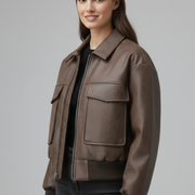Women’s Jacket with Flap Pockets and Zip Closure