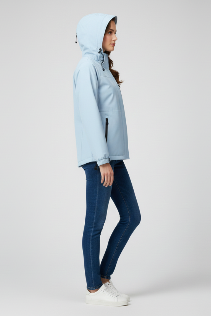 Women’s Jacket with Hood and Zippered Pockets